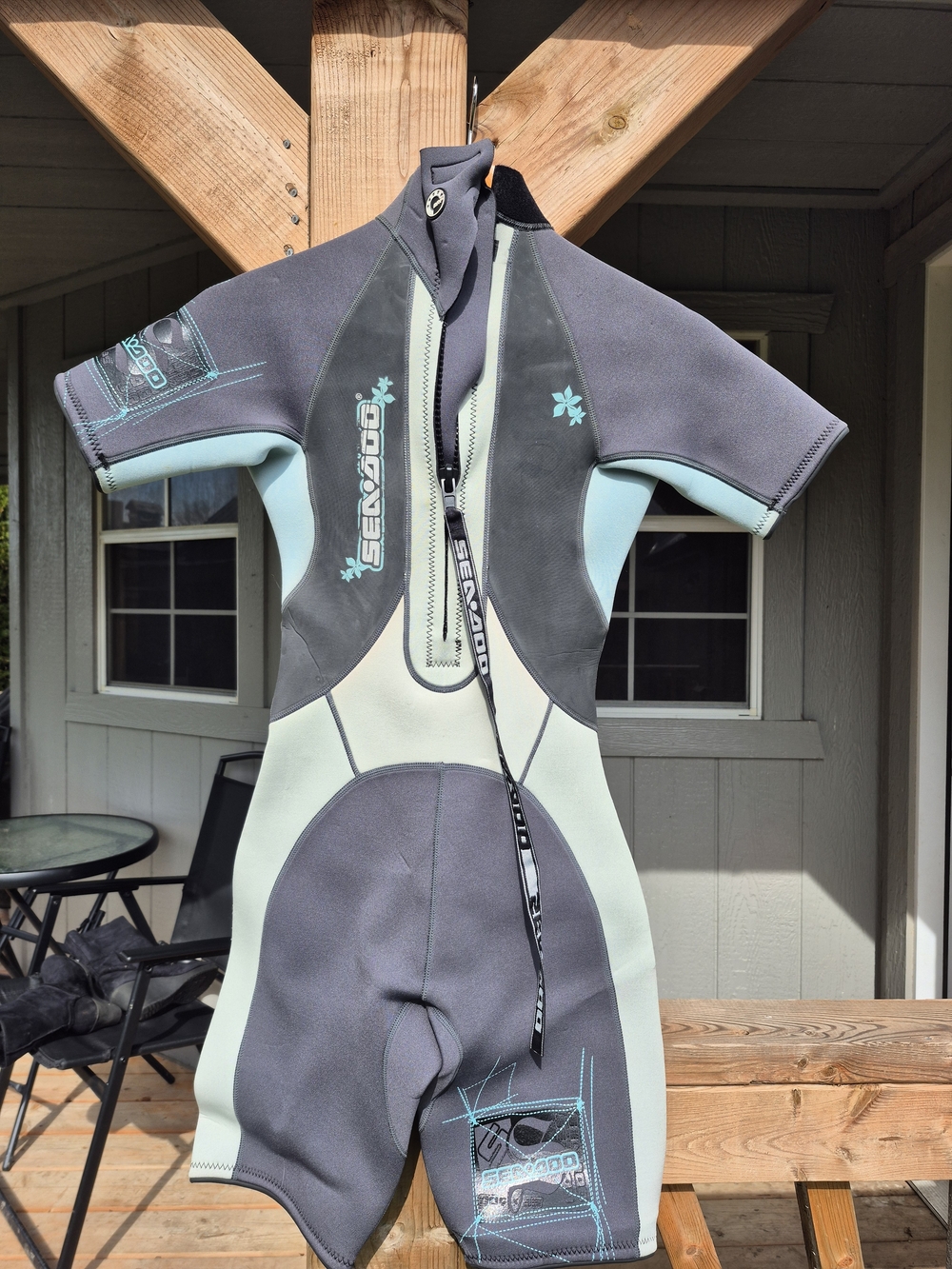 Sea Doo Women's Wetsuit Size 7/8 Blue Black